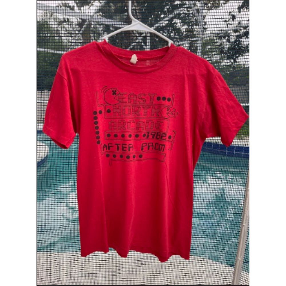 Vintage Pac Man Video Game 1982 Arcade High School Prom Shirt Mens Size Large